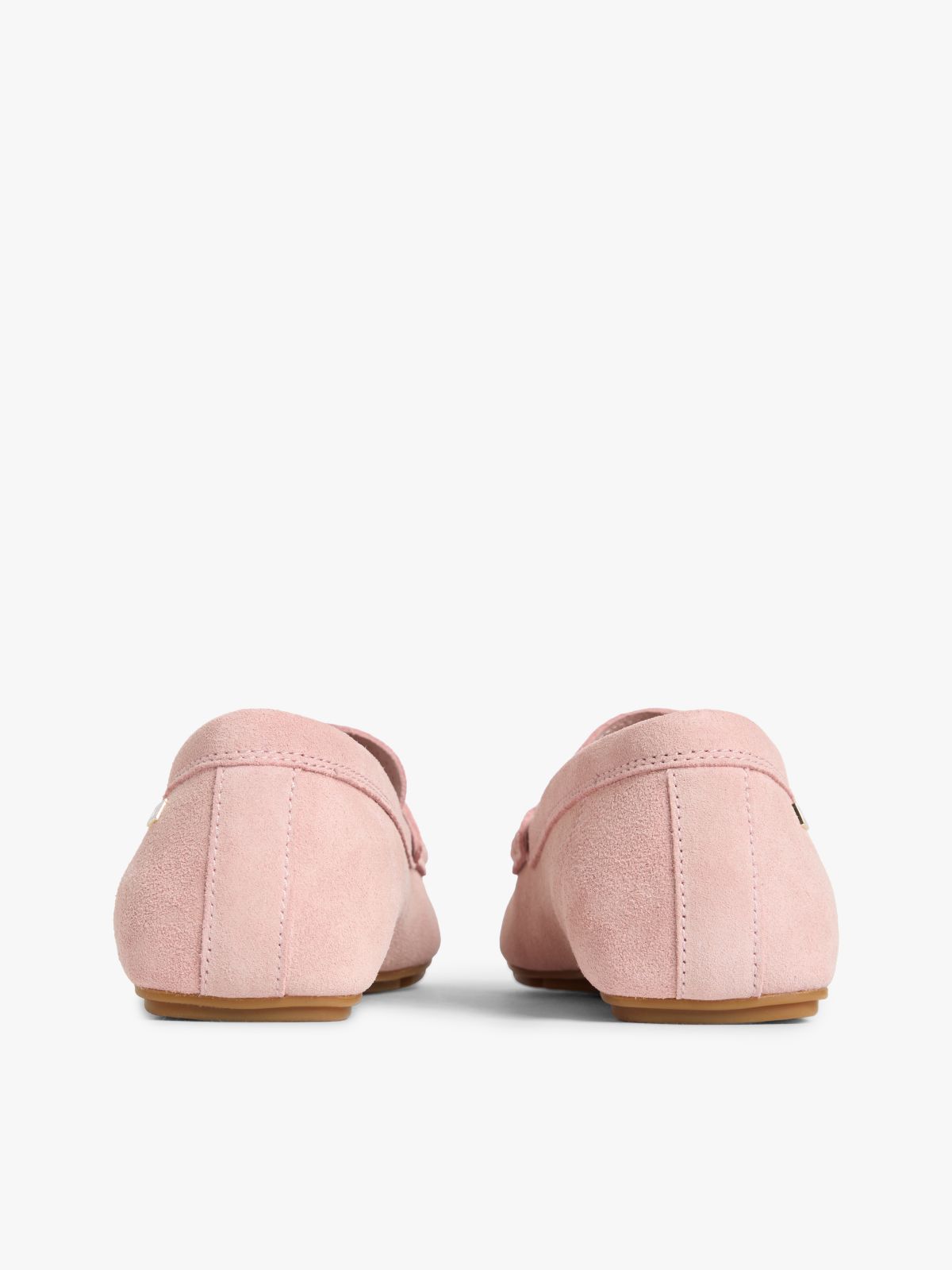 Suede Enamel Flag Driver Shoes — Pink