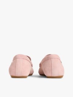 Suede Enamel Flag Driver Shoes — Pink 4