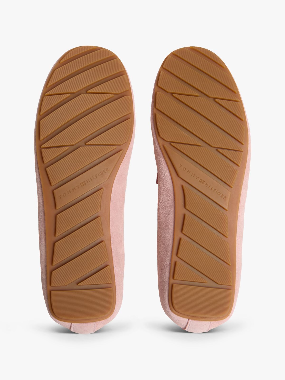 Suede Enamel Flag Driver Shoes — Pink