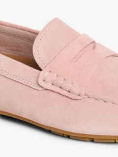 Suede Enamel Flag Driver Shoes — Pink 6