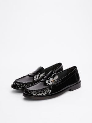 schwarz lackleder-loafer für damen - tommy hilfiger