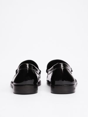 schwarz lackleder-loafer für damen - tommy hilfiger