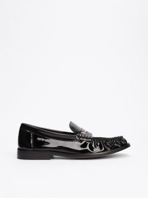 schwarz lackleder-loafer für damen - tommy hilfiger