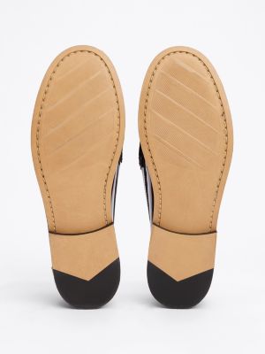 mocassins en cuir verni noir pour femmes tommy hilfiger