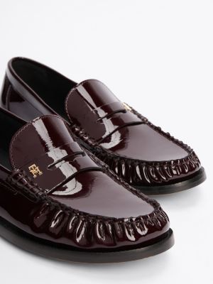 schwarz lackleder-loafer für damen - tommy hilfiger