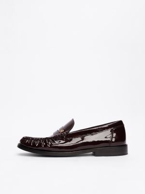 schwarz lackleder-loafer für damen - tommy hilfiger