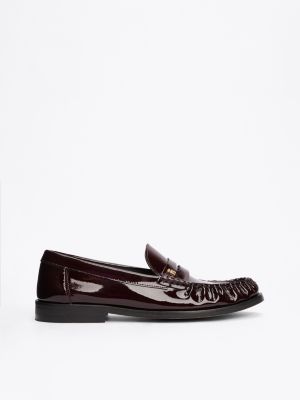 black lackleder-loafer für damen - tommy hilfiger