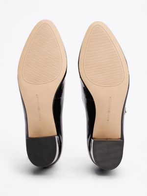 black double strap patent leather heels for women tommy hilfiger