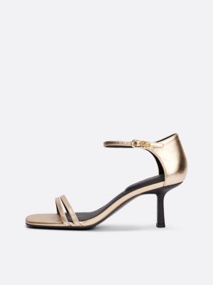 gelb leder-pumps mit metallic-finish für damen - tommy hilfiger