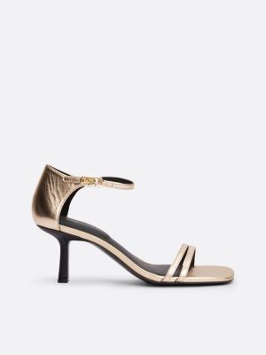 gelb leder-pumps mit metallic-finish für damen - tommy hilfiger