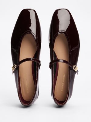 ballerine mary jane in pelle verniciata nero da donne tommy hilfiger