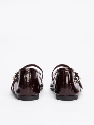 black patent leather mary jane ballerinas for women tommy hilfiger