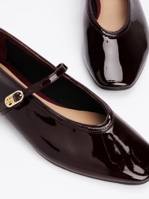 black patent leather mary jane ballerinas for women tommy hilfiger