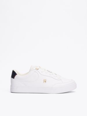 baskets essential en cuir white pour femmes tommy hilfiger