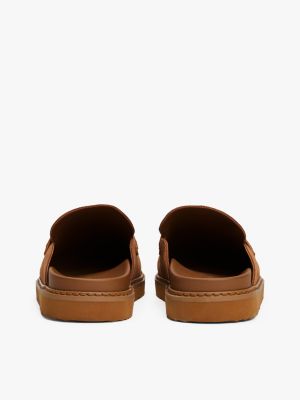 mules en daim marron pour femmes tommy hilfiger