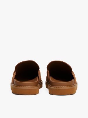 brown suede mules for women tommy hilfiger