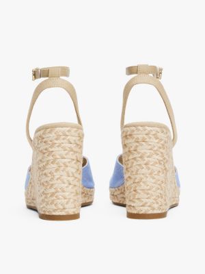 sandali espadrillas in chambray con plateau multicolore da donne tommy hilfiger