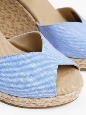 sandali espadrillas in chambray con plateau multicolore da donne tommy hilfiger