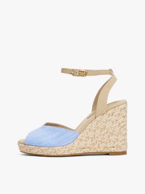 sandali espadrillas in chambray con plateau multicolore da donne tommy hilfiger