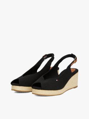 meerdere kleuren canvas espadrille met sleehak en slingback voor dames - tommy hilfiger