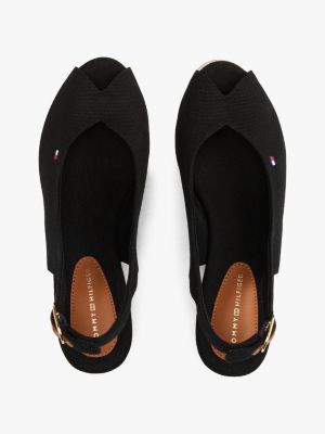 sandales slingback compensées en toile plusieurs couleurs pour femmes tommy hilfiger