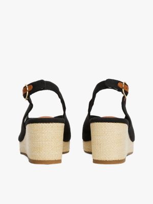 multi slingback-espadrille aus canvas mit keilabsatz für damen - tommy hilfiger