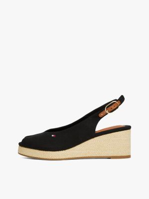 multi slingback-espadrille aus canvas mit keilabsatz für damen - tommy hilfiger