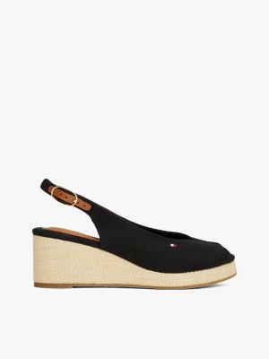 multi slingback-espadrille aus canvas mit keilabsatz für damen - tommy hilfiger