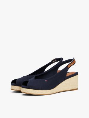 sandali espadrillas in tela con plateau multicolore da donne tommy hilfiger