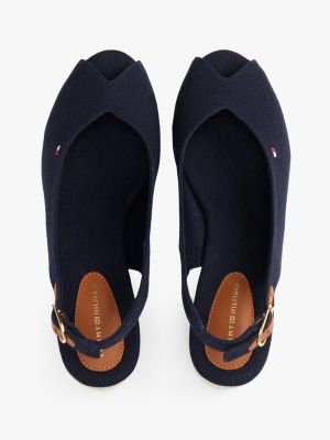 multi slingback-espadrille aus canvas mit keilabsatz für damen - tommy hilfiger