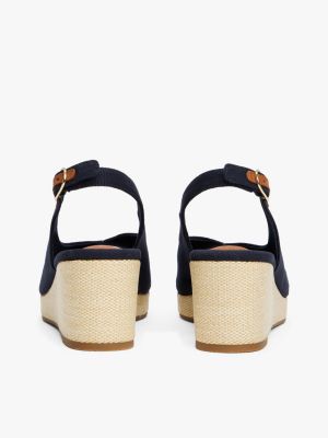 multi slingback-espadrille aus canvas mit keilabsatz für damen - tommy hilfiger