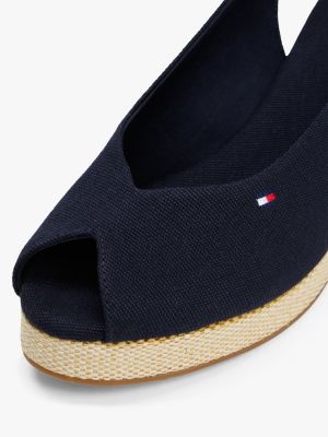 multi slingback-espadrille aus canvas mit keilabsatz für damen - tommy hilfiger