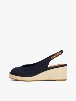 multi slingback-espadrille aus canvas mit keilabsatz für damen - tommy hilfiger