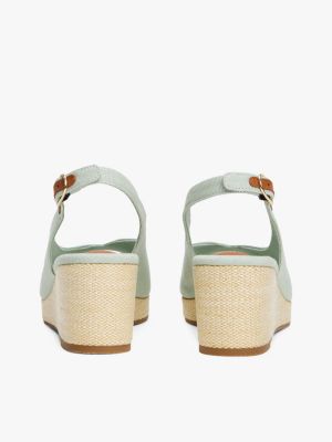 grijs canvas espadrille met sleehak en slingback voor dames - tommy hilfiger