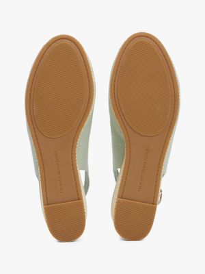 grau slingback-espadrille aus canvas mit keilabsatz für damen - tommy hilfiger