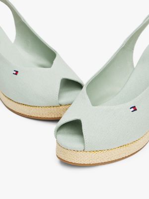 grijs canvas espadrille met sleehak en slingback voor dames - tommy hilfiger