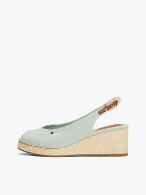 grau slingback-espadrille aus canvas mit keilabsatz für damen - tommy hilfiger