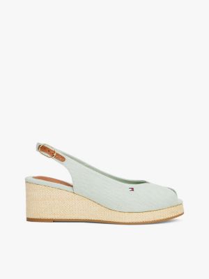 grijs canvas espadrille met sleehak en slingback voor dames - tommy hilfiger