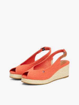 multi slingback-espadrille aus canvas mit keilabsatz für damen - tommy hilfiger