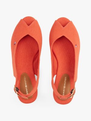 sandales slingback compensées en toile plusieurs couleurs pour femmes tommy hilfiger