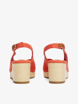 sandali espadrillas in tela con plateau multicolore da donne tommy hilfiger