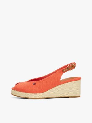 sandales slingback compensées en toile plusieurs couleurs pour femmes tommy hilfiger