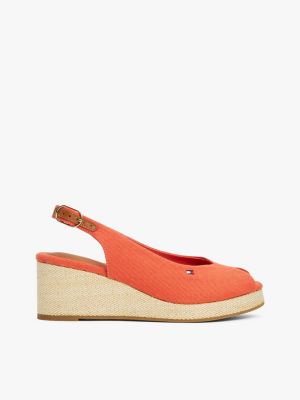 multi slingback-espadrille aus canvas mit keilabsatz für damen - tommy hilfiger