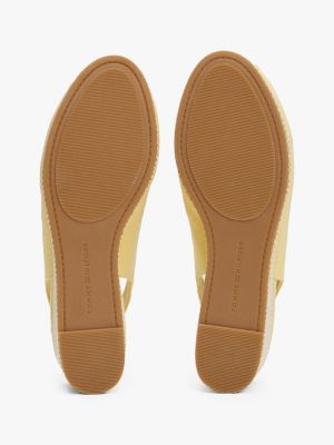 gelb slingback-espadrille aus canvas mit keilabsatz für damen - tommy hilfiger