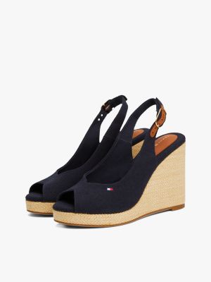 sandali espadrillas con plateau e cinturino multicolore da donne tommy hilfiger