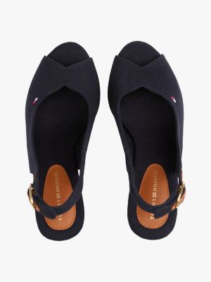 sandali espadrillas con plateau e cinturino multicolore da donne tommy hilfiger