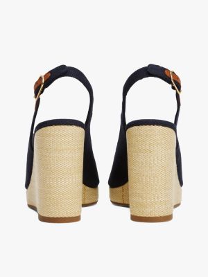 meerdere kleuren espadrille met sleehak en slingback voor dames - tommy hilfiger