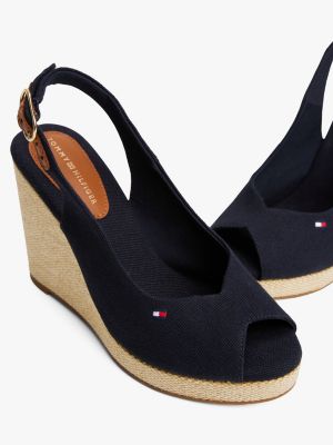 sandali espadrillas con plateau e cinturino multicolore da donne tommy hilfiger