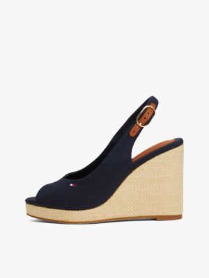 meerdere kleuren espadrille met sleehak en slingback voor dames - tommy hilfiger