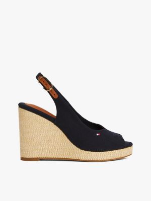 sandali espadrillas con plateau e cinturino multicolore da donne tommy hilfiger